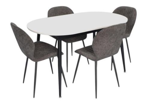 купить Комплект стол и стулья Evelin di Costacurta стол DT-533R B + 4 стула YTC-064B UF885-15 (Dark grey) в Кишинёве 