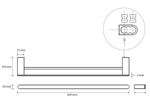 cumpără Suport prosop Bemeta Galla dublu L-600 108104050 în Chișinău 