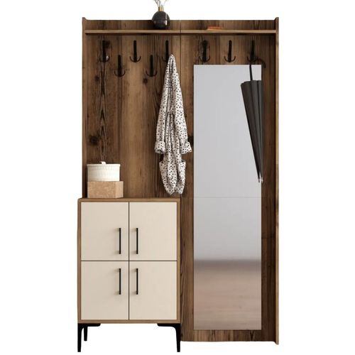 купить Мебель для прихожей Trendy Berlin BC, Nuc, Crem 120x200x35cm (GTR001352) в Кишинёве 