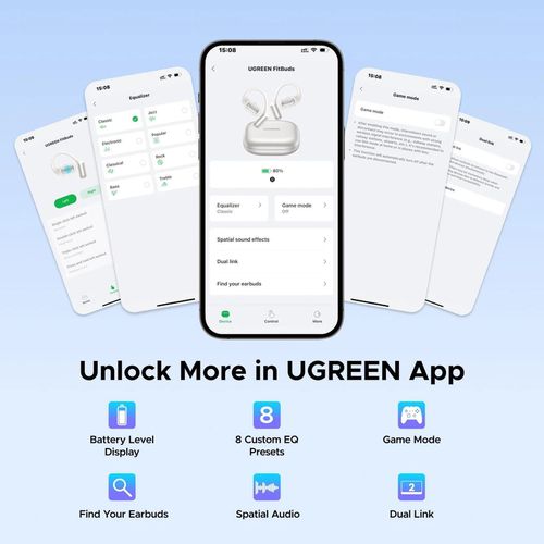 купить Наушники беспроводные Ugreen 65655, FitBuds, WS213, Black в Кишинёве 