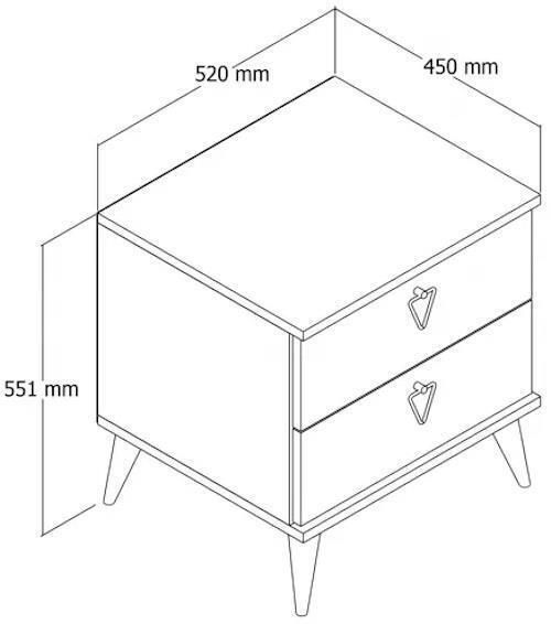 cumpără Noptieră Trendy Versa-Ce-3632, 52x55x45cm (GTR001554) în Chișinău 
