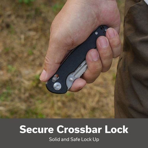 купить Нож походный Sencut S25046-2 Glenspar, G10 Shredded negru, Crossbar Lock в Кишинёве 