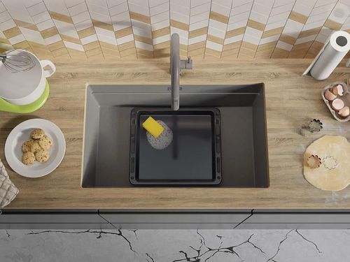 купить Мойка кухонная Primagran Prague 80 Level Undermount Grey + accesorii 470x760 MP8KS#P в Кишинёве 