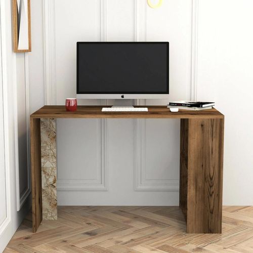 cumpără Masă de birou Trendy Lima, Nuc, Marmura Alba 120x75x60cm în Chișinău 