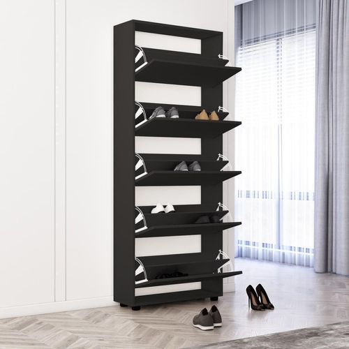 купить Полка для обуви Mobildor-Lux Leo 50x27x203H cm Anthracite в Кишинёве 