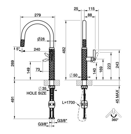 cumpără Bateria bucătărie Gessi 60914-444 Red Cherry/Copper PVD în Chișinău 