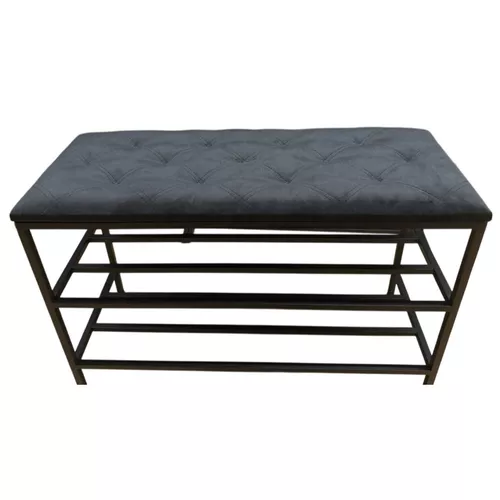 cumpără Raft pentru încălțăminte Nex Home Pantofar 3 nivele, metal, max.150kg, 100x32x52cm, 27 Graphite în Chișinău 