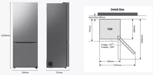 cumpără Frigider cu congelator jos Samsung RB53DG703EB1UA în Chișinău 