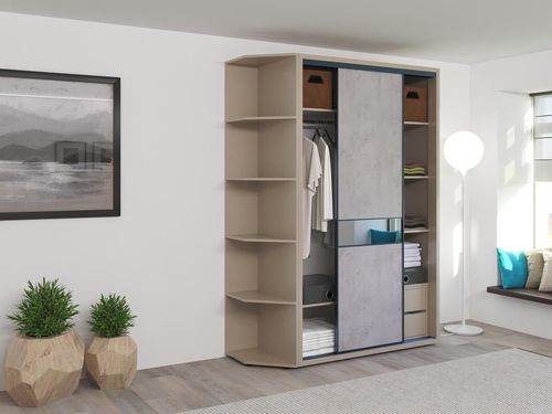 cumpără Dulap Bayro Murano 1400x2300x600 серый камень, купе (606207) în Chișinău 