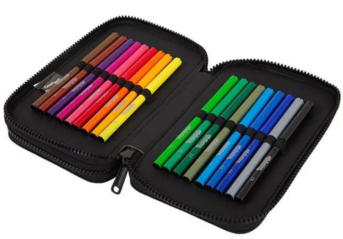 купить Школьный пенал CoolPack F066817 Penar Daisy Black (2 compart., echipat) в Кишинёве 