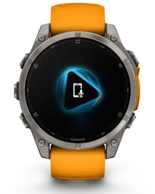 купить Смарт часы Garmin Fenix 8 – 47 mm, Sapphire, Titanium with Spark Orange (010-02904-11) в Кишинёве 