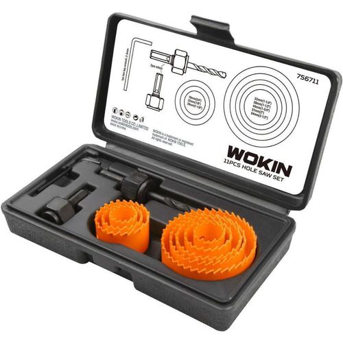 cumpără Set de tubulare, bite, duze Wokin Set de 11 carote inelare pt. lemn, dim 19 mm - 64 mm| H25 mm (756711) în Chișinău 