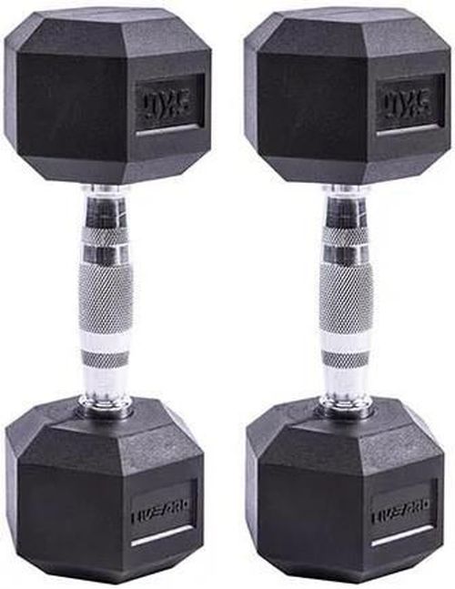cumpără Ganteră LivePro 49878 Gantera Hex Rubber Dumbbell 2x7.5kg, LP8005/7.5/BK în Chișinău 
