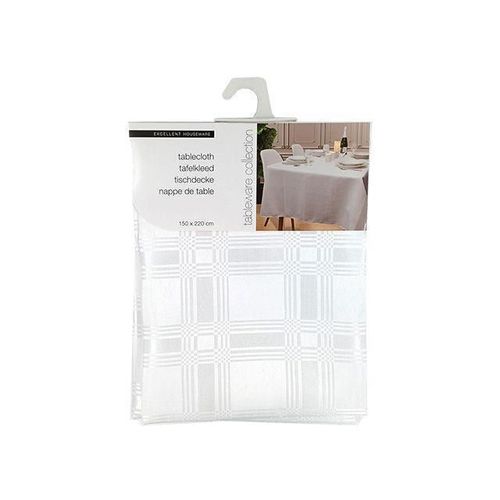 купить Домашний текстиль Excellent Houseware 08594 Скатерть 150x220cm Damasco, полиэстер, белая в Кишинёве 