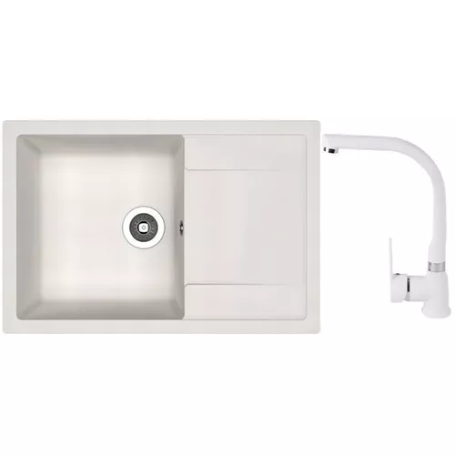 cumpără Chiuvetă bucătărie cu bateria Dr.Gans Techno 760 + SanDonna F 7103 alb în Chișinău 