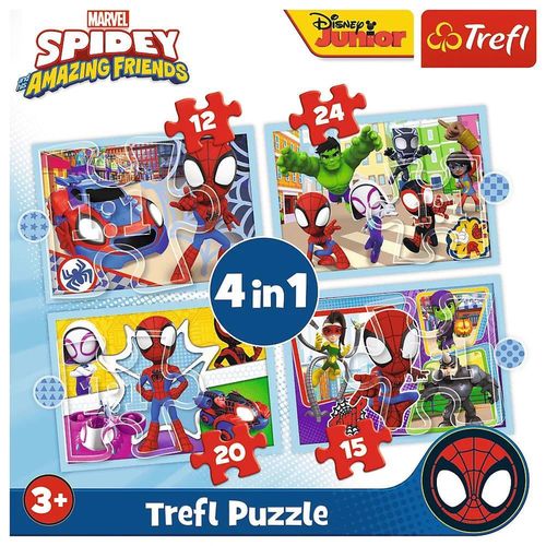 cumpără Puzzle Trefl 34611 Puzzles - 4in1 - Spidays team / Spiday and his Amazing Friends în Chișinău 