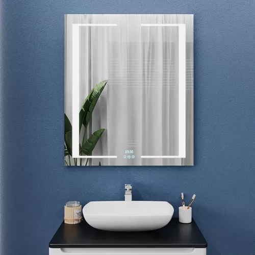 cumpără Oglindă baie Bayro Sirius 600x800 LED 3C touch c подогревом, часами и термометром în Chișinău 