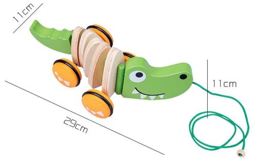 cumpără Jucarie de tras și împins Tooky Toy 36868 crocodil din lemn în Chișinău 