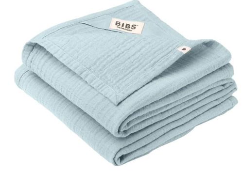 купить Аксессуар для пеленания BIBS 9402231 Set de 2 museline 70x70cm, Baby Blue в Кишинёве 