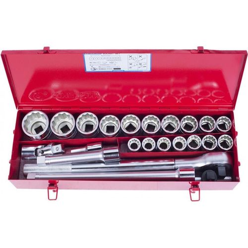 cumpără Set de unelte de mână King Tony Set chei tubulare 6023MR de 3/4", 12 puncte, 21-50 mm, set de accesorii, 23 buc. în Chișinău 