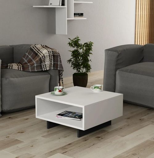 cumpără Măsuţă cafea Trendy Hola, Alb, Antracit 60x32x60cm în Chișinău 