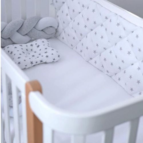 купить Бортик для кроватки Veres 154.001.03 Бампер звёздочка серо-белый в Кишинёве 
