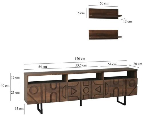 cumpără Comodă TV Trendy Aristo, Nuc 170x40x30cm în Chișinău 