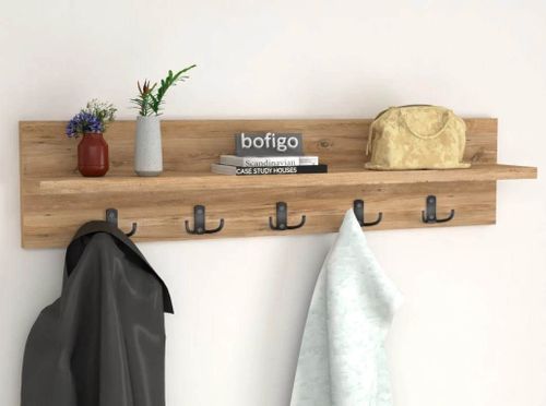 cumpără Cuier pentru haine Nex Home Cu spatiu de depozitare, 80 cm, Stejar (21-12-02) în Chișinău 