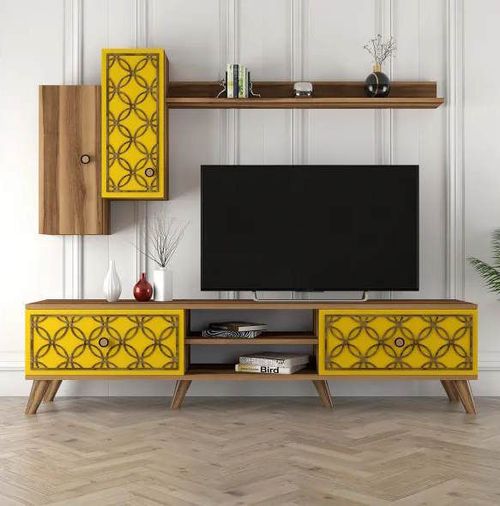 cumpără Set mobilă living Trendy Clasa S, Nuc, Galben 180x44x35cm în Chișinău 