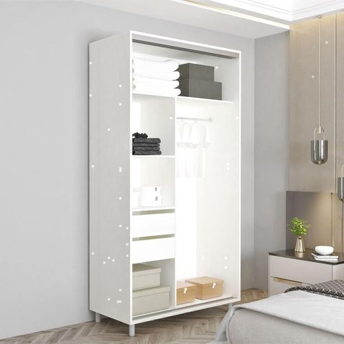 cumpără Dulap Mobildor-Lux Aron-S 1.0m-1.8m uși glisante din PAL cu oglindă zebra (170x60x240H cm) Anthracite în Chișinău 