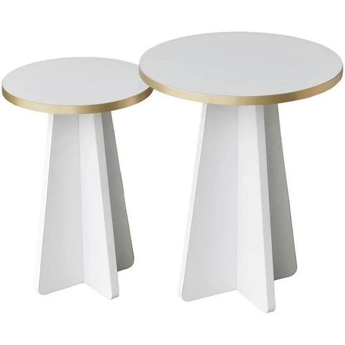 cumpără Măsuţă cafea Trendy Ciuperca 2, Aur, Alb, set în Chișinău 