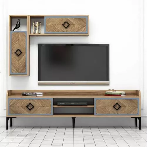 купить Тумба напольная для TV Trendy Samba, Albastru 180x52x35cm в Кишинёве 