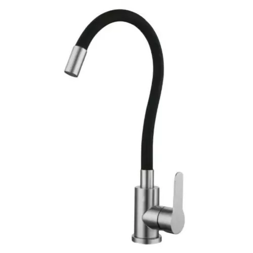 купить Смеситель кухонный Hydro S Aquafix 404 din inox cu pipa flexibilă, neagră (0400315) в Кишинёве 