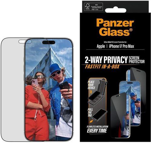 купить Стекло защитное для смартфона PanzerGlass iPhone 17 Pro Max / Ultra-Wide Fit w. Fastfit In-A-Box (PG_PG35684) в Кишинёве 