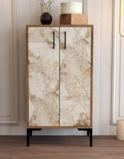 cumpără Raft pentru încălțăminte Trendy Prag, Nuc, Marmura Alba 60x111x35cm în Chișinău 