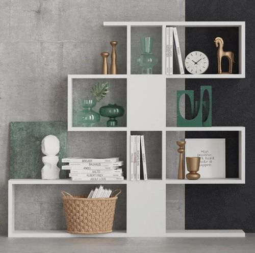 cumpără Raft de birou Trendy Karlin, Alb 120x109x20cm, raft de carti în Chișinău 