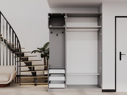 cumpără Mobilă pentru antreu Bayro Serenity 1500x2200x518 de colț stâng light cream cu 3 sertare în Chișinău 