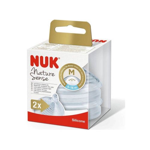 Соска силиконовая NUK Nature Sense для молока М (6-18 мес) 2 шт 