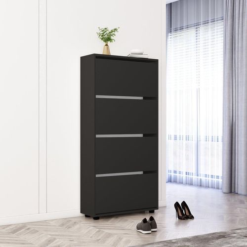 cumpără Raft pentru încălțăminte Mobildor-Lux Leo 90x27x164H cm Anthracite în Chișinău 