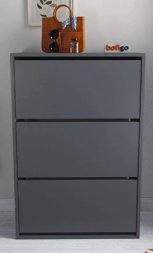 купить Полка для обуви Nex Home Полка для обуви, 3 отделения, 74x24x111 см, Антрацит (18-03-08) в Кишинёве 