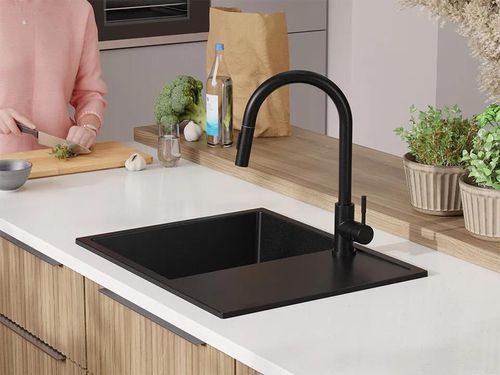 cumpără Chiuvetă bucătărie Primagran Ibiza 620-45 Black + accesorii 500x620 MI6KC în Chișinău 