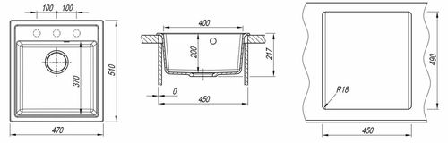 купить Мойка кухонная Dr.Gans VOR82742 Nica 470 Grafit в Кишинёве 