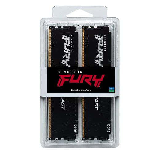 купить Оперативная Память 32GB DDR5 Dual-Channel Kit Kingston HyperX FURY Beast Black KF560C40BBK2-32 32GB (2x16GB) DDR5 PC5-48000 6000MHz CL40, Retail (memorie/память) в Кишинёве 
