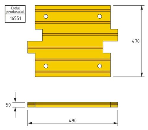 cumpără Organizarea traficului Uniplast 16551 Denivelare artificiala pentru reducerea vitezei 470x490x50 (galben) C250 în Chișinău 