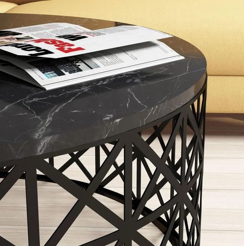 cumpără Măsuţă cafea Trendy Selin, Marmura Neagra 90x38x90cm în Chișinău 