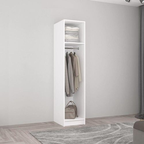 купить Шкаф Mobildor-Lux Smart-Home (0,50x0,56x2,0H м) с перекладиной для вешалок Белый/Антрацитовый в Кишинёве 