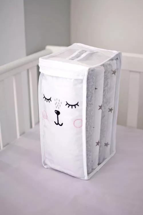 купить Бортик для кроватки Veres 154.05.15 Комплект Фэнс-бампер Summer Kitty White (6ед) в Кишинёве 