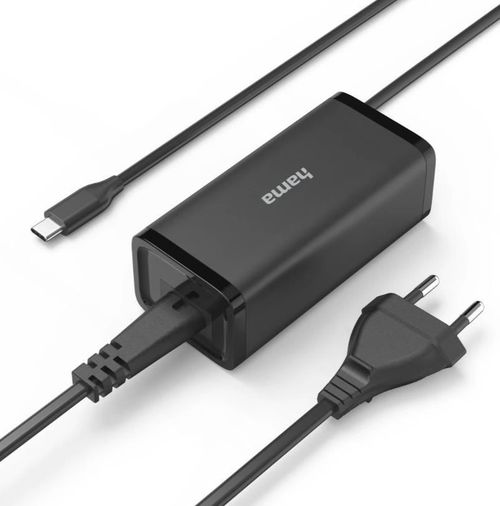 cumpără Încărcător pentru laptop Hama 200024 Universal USB-C Notebook Power Supply Unit, GaN, Pwr Del. (PD), 5-20V/100W în Chișinău 