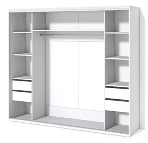 купить Шкаф Fabrik Home Купе 2400 ( 1 зеркало+2ДСП) белый ясень в Кишинёве 