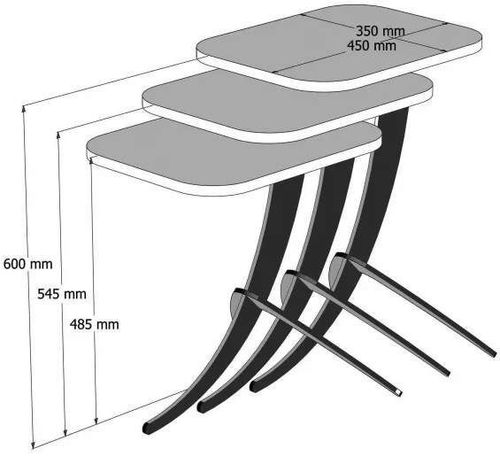 cumpără Măsuţă cafea Trendy Pion, Alb, masa de cuibarit (3 bucati) în Chișinău 